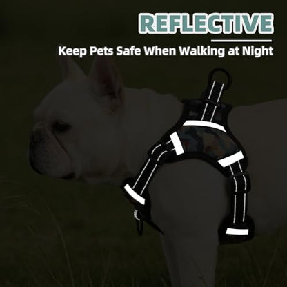 PUPTECK Dog Harness Small Sized Dog, Step in Adjustable Reflective Dog Vest Harness Escape Proof, No Pull Soft Padded Harness Easy Control, Camouflage, S - color: Camouflage, size: S (CHEST: 13"-18")