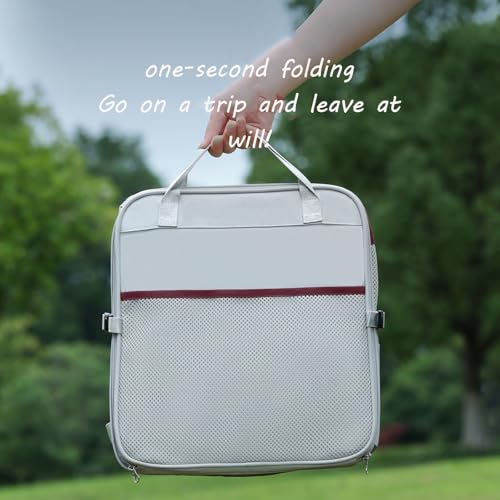 Collapsible Soft-Sided Pet Carrier Crate, Breathable Mesh Dog Kennel with Car Seatbelt Hook, Dual Carry Handles
