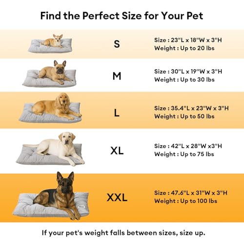 FUNNY FUZZY Washable Dog Crate Pad 35.4x22.8, Double-Sided Cooling Linen & Sherpa, Flat Crate Mat/Kennel Pad, Rectangle Dog Bed for Medium/Large Dogs & Cats, Charcoal Grey - color: Grey, size: 35"× 23" Large