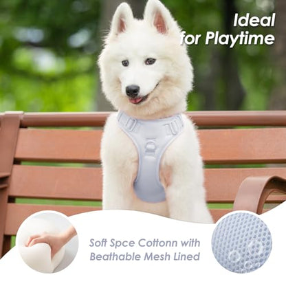 No Pull Dog Harness, Puppy Vest with Front Clip for Small Medium Large Sized Dog(Light Blue,M) - color: Light Blue, size: M(Neck:18.5-25.6", Chest:20.9-30.7")