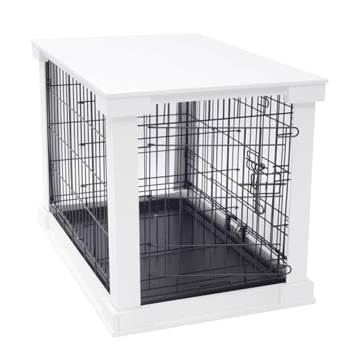 zoovilla White Dog Cage with Crate Cover, Dog Kennel Small - size: 27.2"L x 20.7"W x 22.0"H