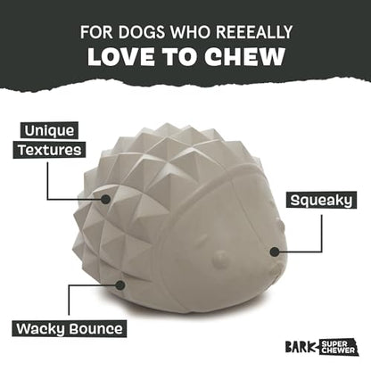 Barkbox Sven The Hedgie Super Chewer Dog Toy | Natural Rubber, Wacky Bounce & Rippled Texture | Durable Dog Toy for Aggressive Chewers, Medium to Large Dogs - color: Hedgehog
