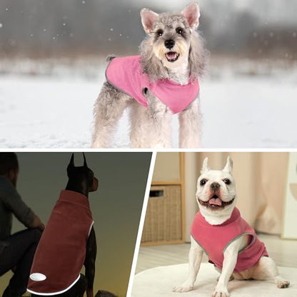 cyeollo 2 Pack Fleece Dog Sweater Vest Dog Sweatshirt Reflective Lightweight Doggie Clothes for Small Dogs Girl Pet Apparel, Pink & Fuschia S - color: Pink & Fuschia, size: Small