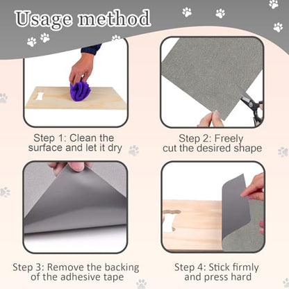 Dog Nail Scratch Board, self-Adhesive Instead of Emery Paper,Door Protector from Dog Scratching,cat Nail File,pet Scratch Areas Substitute for Dog Nail (13x9inch, Grey)