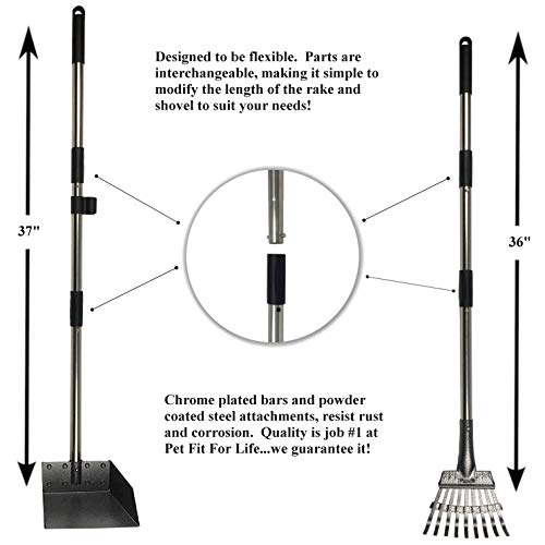 Outdoor Waste Can, Poop Scoop with Rake, Bag Roll 3-Pack Bundle