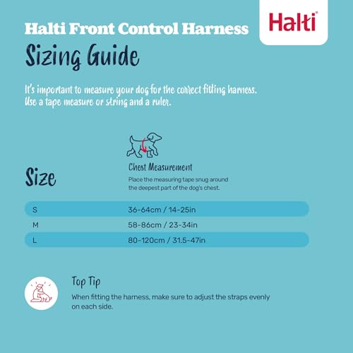 Halti Front Control Harness - Stop Your Dog Pulling on the Leash. Adjustable, Lightweight and Easy to Use. Anti-Pull Dog Training Harness for Medium Dogs (Size M) - size: Medium