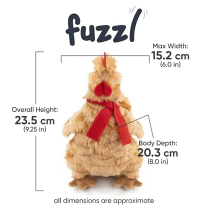 Fuzzl Plush Super Soft Cheeky Chicken - Golden Brown Dog Toy & Comforter – Cuddly Plush with Squeaker, Gentle Dog Toy for Puppies & Small to Medium Dogs - style: Golden Hen