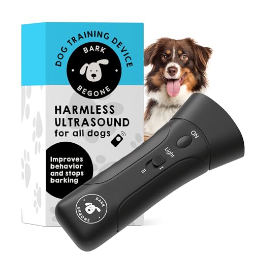 Ultrasonic Dog Bark Deterrent & Behavior Corrector - Stop Barking, Jumping, Aggression Without Yelling -Just Point & Press! Backed by Kevin Harrington from Shark Tank (Bark Begone Classic) - color: Black 9V (1 Pack)