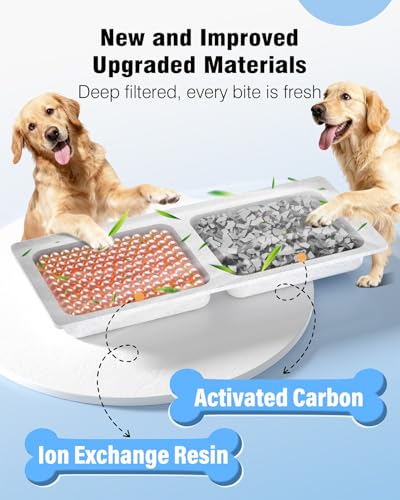 3.4Gal Dog Water Fountain for Large Dogs, 13L Stainless Steel Large Pet Fountain with Deeper & Wider Drinking Area, Automatic Dog Water Bowl Dispenser with Water Window (7 Filters)