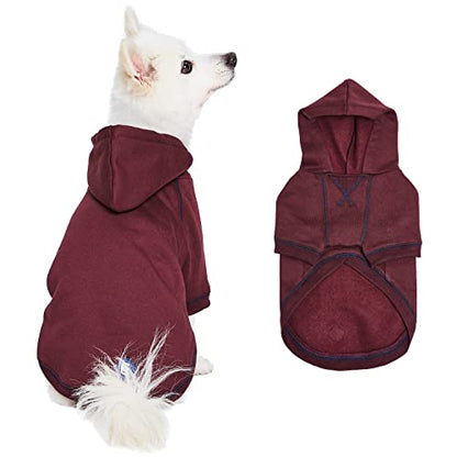 Blueberry Pet Dog Hoodie – 14″ Soft Cotton‑Blend Sweater for Small Dogs, Burgundy Red, Award‑Winning Frenchie Apparel - color: Dog Hoodie - Burgundy Red, size: 14 inch (Pack of 1)
