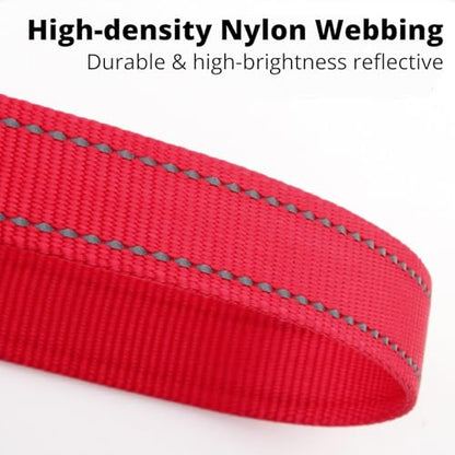 No Pull Martingale Dog Collar with Safety Lock Buckle, Quick-On Design, Gentle Control, Reflective Webbing, Adjustable Training Collar for Small Medium Large Dogs (Red, L) - color: Red, size: L