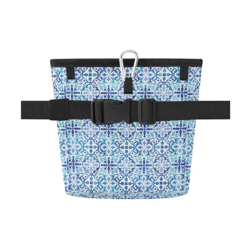 Mandala Water-Resistant Dog Treat Pouch, 3 Ways to Wear Treat Bag with Magnetic Closure & Reflective Strip, Hands-Free for Pet Training, Walking