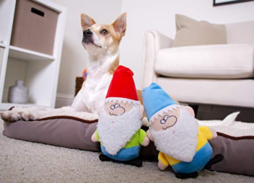 goDog (2 Count) Magical Creatures Garden Gnome Squeaky Plush Dog Toy, Chew Guard Technology - Red/Blue, Small - size: Small, style: Garden Gnomes, 2-Pack