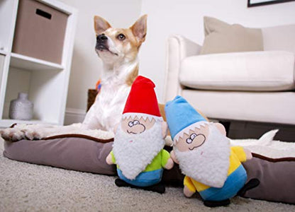 goDog (2 Count) Magical Creatures Garden Gnome Squeaky Plush Dog Toy, Chew Guard Technology - Red/Blue, Small - size: Small, style: Garden Gnomes, 2-Pack
