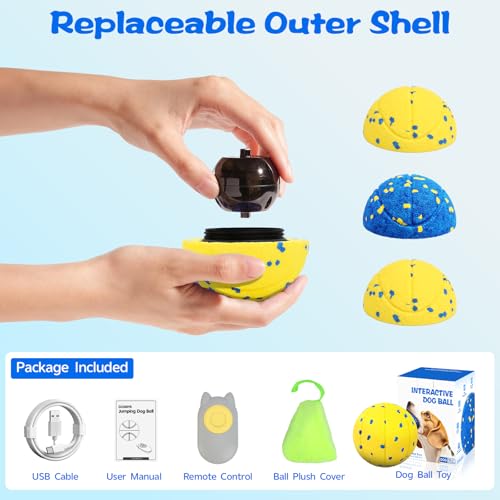 Smart Dog Ball Interactive Dog Toy with Remote Control,Automatic Moving,Bouncing and Rotating 3 Modes,E-TPU Material Aggressive Chewers,IPX7 Waterproof,Rolling Ball for Large Medium Dogs - color: Blue