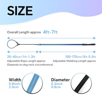 QQPETS Adjustable Slip Lead Dog Leash, Hands Free Waist Leash for Dog Walking, Reflective Training Lead with 360° Swivel Anti-Tangle, 4-7 ft Length for All Breeds - color: Sunset Gradient