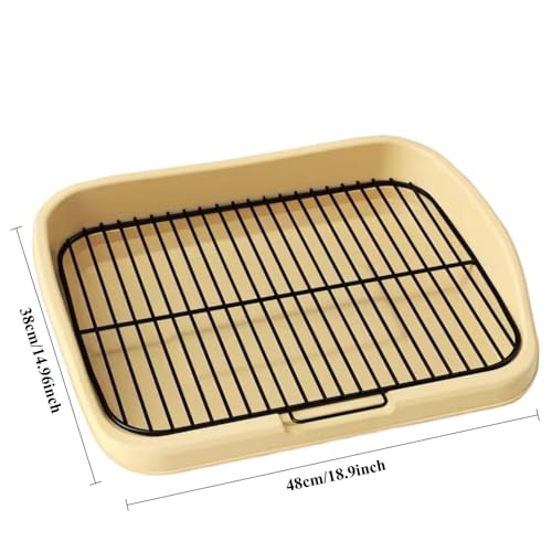Mesh Dog Potty Tray Removable Stable Structure - Indoor/Outdoor Dog Training Toilet Litter Box for Small & Medium Dogs(Yellow) - color: Yellow