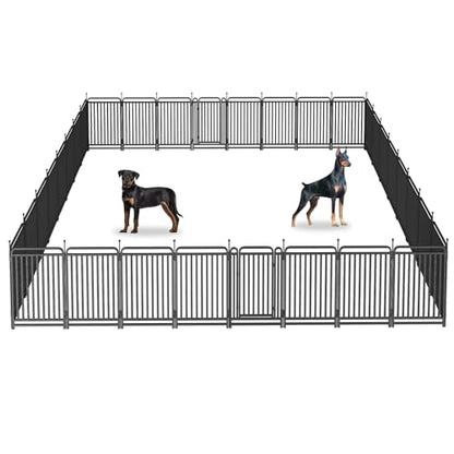 Thickened Dog Playpen Foldable Metal Yard Fence32/43inch Compact Portable Animal Barrier Fence for Indoor Outdoor (32 Panels, 43 inch) - size: 43 inch