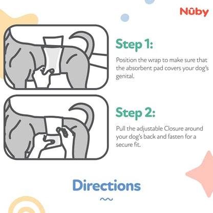 Nuby Pets Disposable Male Dog Wraps with Wetness Indicator, Absorbent & Leak-Resistant Belly Bands for Male Dogs, Small (12–19" Waist), 50 Count - size: S Waist 12 - 19 in