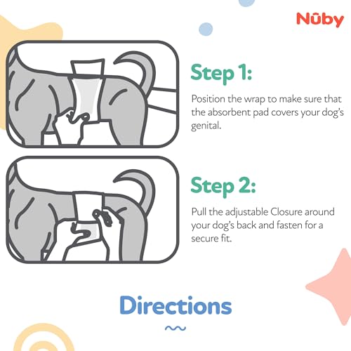 Nuby Pets Disposable Male Dog Wraps with Wetness Indicator, Absorbent & Leak-Resistant Belly Bands for Male Dogs, Large (25–29.5” Waist), 50 Count - size: L Waist 25 - 29.5 in