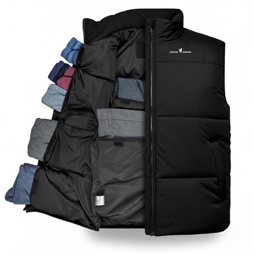 Smart Travel Vest for Men & Women with 12 Hidden Pockets | Avoid Carry-on Fees | Holds 4 Days of Clothes - size: Large