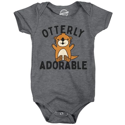 Crazy Dog T-Shirts Otterly Adorable Baby Bodysuit Funny Sarcastic Cute Otter Graphic Jumper for Infants - size: 24 Months