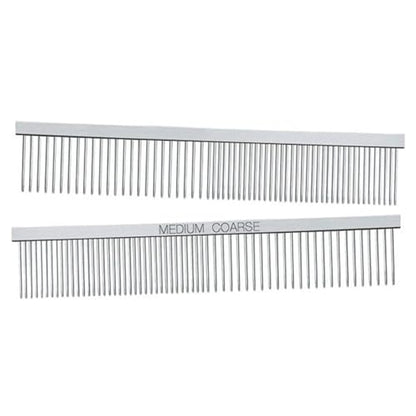 Master Grooming Tools Greyhound Combs — European-Style Combs for Grooming Dogs - Medium/Coarse, 7½",Chrome - size: 7½", style: Medium/Coarse