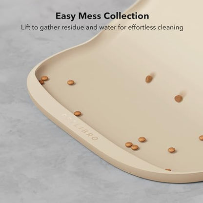 PETLIBRO Silicone Dog & Cat Food Mat for Feeder and Water Fountain, BPA-Free Waterproof Pet Feeding Tray with Raised Edge Spill Protection, Non-Slip Easy Clean Bowl Placemat for AF005 AF103, 17.7"x12"