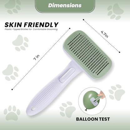Self- Cleaning Slicker Brush for Dogs Suitable for Short & Long Haired Dogs and Effective Deshedding for Pet Grooming, Undercoat Removal, Tangle-Free Fur, Skin-Friendly Tool for Healthy Coat - size: Medium
