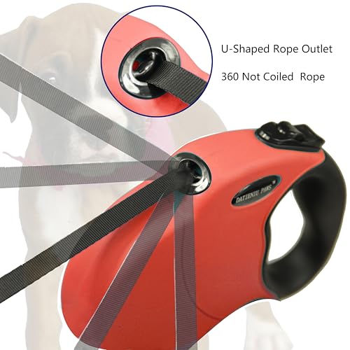13FT Retractable Dog Leash for Small Dogs up to 22lbs with Chew Proof Steel Wire Extender, Lightweight, Durable & Safe Walking Solution Red S - color: Red, size: Small