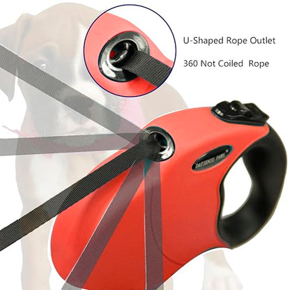 13FT Retractable Dog Leash for Small Dogs up to 22lbs with Chew Proof Steel Wire Extender, Lightweight, Durable & Safe Walking Solution Red S - color: Red, size: Small