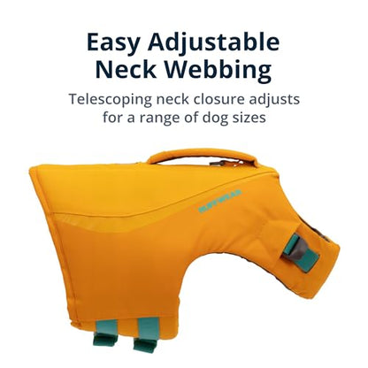 Ruffwear, Float Coat Dog Life Jacket & Lunker Toy Bundle – Adjustable Dog Life Vest for Swimming with Floating Tug Toy for Fetch & Water Play, for Small, Medium & Large Dogs, Wave Orange, Large