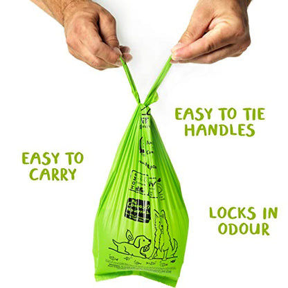 PLANET POOP Home Compostable Dog Poop Bags Extra-long with Handles 120 Un-Scented Pet Waste Bags Plastic Free, Thick Leakproof Plant-Based Doggy Bag, Cats & Dogs Pet Supplies - size: 120 Count (Pack of 1)