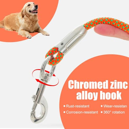 Dog Leash,Heavy Duty Dog Rope Lead with Soft Neoprene Padded Handle & 360° Swivel Clip for Medium Large Dogs (0.8cm*1.3/1.6m) - color: light green, size: 0.8*130cm