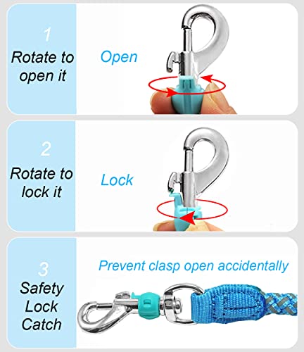 2/3/4/6/10 Foot Reflective Dog Leash Strong Nylon Rope Braided Heavy Duty for Large and Medium Small Dogs Walking Training Leads (Sky Blue, 3ft * 1/2") - color: Sky blue, size: 3ft * 1/2"