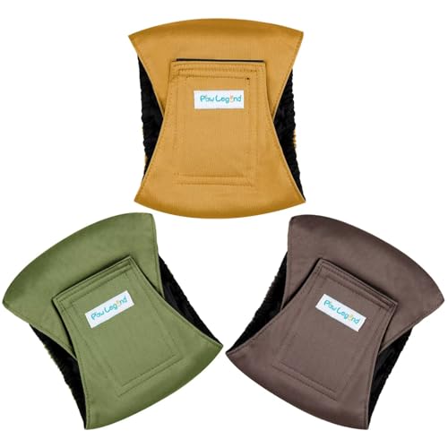 Paw Legend Washable Dogs Diapers Male Dog Belly Bands for Male Dogs Diapers Reusable Puppy & Doggie Diapers Male - color: Brown, Dark Green, Gold, size: X-Small