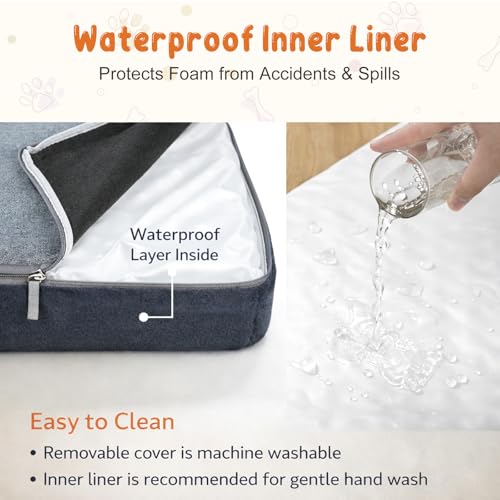 EMPSIGN Stylish Dog Bed Mat Dog Crate Pad Mattress Reversible (Cool & Warm), Water Proof Linings, Removable Machine Washable Cover, Firm Support Small to XX Large Dogs, Grey,XL(41''''*28''''*3'''') - color: Grey, size: XL(41"*28"*3")