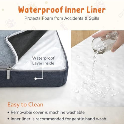 EMPSIGN Stylish Dog Bed Mat Dog Crate Pad Mattress Reversible (Cool & Warm), Water Proof Linings, Removable Machine Washable Cover, Firm Support Small to XX Large Dogs, Grey,XL(41''''*28''''*3'''') - color: Grey, size: XL(41"*28"*3")