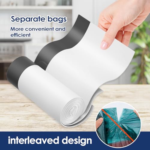 1.5 Gallon 120 Counts Mini Strong Drawstring Trash Bags Garbage Bags by RayPard, Small Plastic Bags fit 4.5-6L Trash Can for Home Office Kitchen Bathroom Bedroom, White Waste Basket Liners - style: 120-1.5 Gallon-White