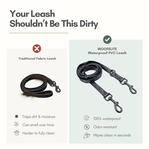 Hands-Free Waterproof Dog Leash, Adjustable Waist & Crossbody Dog Leash for Running, Walking & Hiking (Black, 7 FT) - color: Black, size: 7 FT