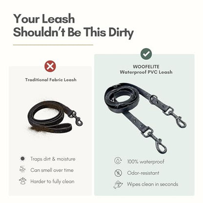 Hands-Free Waterproof Dog Leash, Adjustable Waist & Crossbody Dog Leash for Running, Walking & Hiking (Black, 8 FT) - color: Black, size: 8 FT