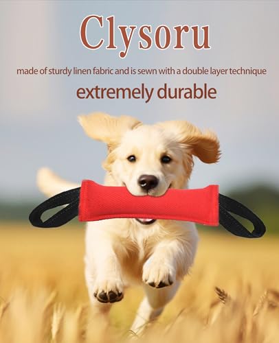 Clysoru Dog Tug Toy Double Pack Tough Jute Bite Pillow Training Equipment Puppy to Large Dogs Interactive - color: Purple red