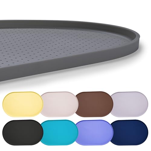 Hubulk 100% Waterproof Silicone Pet Feeding Mat with Raised Edge for Food and Water, Dog Bowl Mats, Cat Bowls Placemat with High Lip Protects Floor for Cats and Dogs (Gray, 32" L x 24" W) - color: Gray, size: 32"L x 24"W