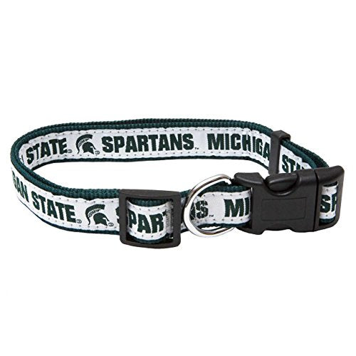 COLLEGE MICHIGAN STATE SPARTANS Dog Collar, Large - color: Michigan State Spartans, size: Large
