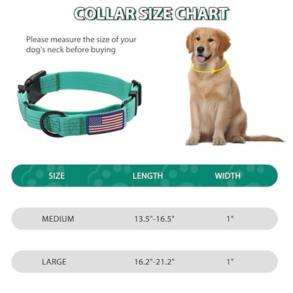 Martingale Dog Collar Quick Release Buckle No Pull Reflective Non-Slip for Medium Large Dogs Training (Teal, Medium) - color: Teal, size: Medium (Pack of 1)