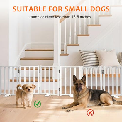 Snagle Paw Short Dog Gate,16.5" Tall Freestanding Metal Dog Gate Only for Small Dogs with Support Feet Easily Step Over,Up to 72" Wide Puppy Gate Indoor for Stairs,Doorways(White,6 Panel) - size: White-6 Panels 16.5"H*72"W