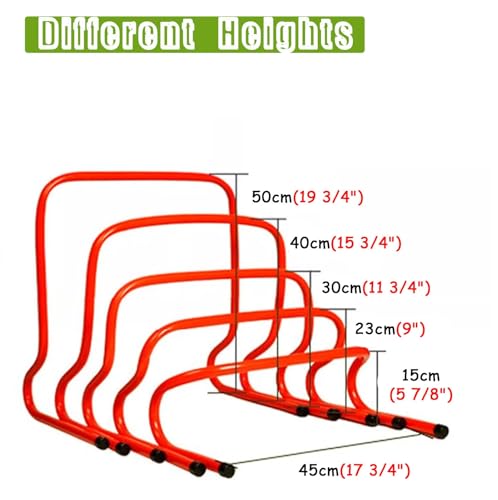 5 Pack Dog Training Hurdles, 6in/ 9in/ 12in/ 20in Different Height Sports Hurdle for Track & Field, Football, Mini Agility Athletic Trainer Set(50cm(20")) - size: 50cm(20")