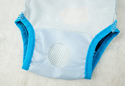 Dog Diaper Sanitary Pantie with Suspender Reusable Doggies Period Pants Washable Girl Pet Underwear Diapers Jumpsuits Onesie for Puppy Small Female Dogs in Heat - color: Blue, size: XS
