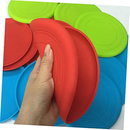 5pcs Flying Disc Dog Toy Interactive Outdoor Chew Toys for Puppies Pet Discs for Fun Training Durable Soft Material for Chewing Fetching