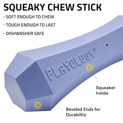 Playology Dog Toys | Squeaky Chew Stick for Large Dogs | Blueberry Scented Jumbo Fetch Toy | Squeaky Dog Chew Toy - size: Jumbo, style: Blueberry